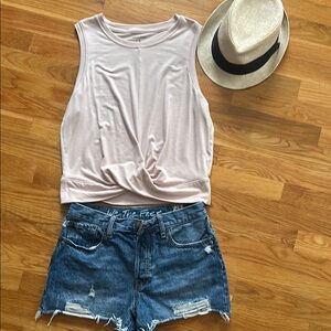 Banana Republic, soft pink, twist front, baggy tank in med